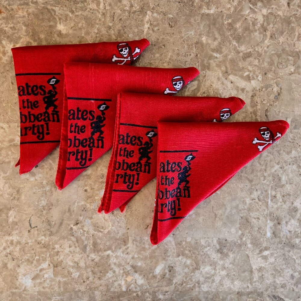 Lot Of 4 Disney Cruise Line 'Pirates IN the Caribbean Party' Bandana Scarfs
